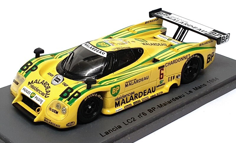 Spark 1/43 Scale S0655 - Lancia LC2 #6 BP-Mailardeau Le Mans 1984 - Yellow