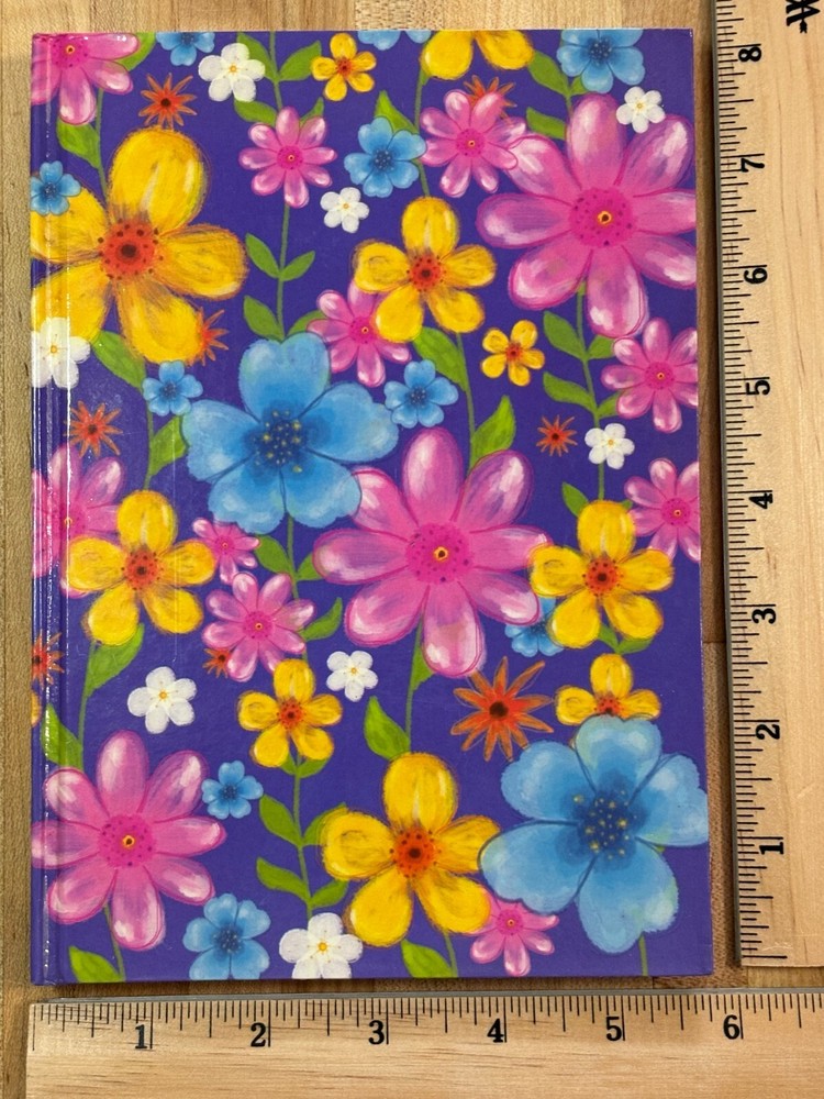 Purple Floral Design Hardcover Lined Journal Notebook Diary 5.75
