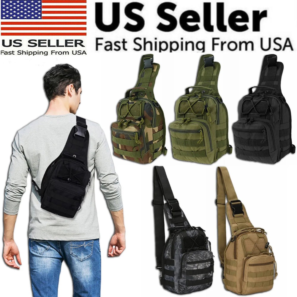 Tactical Sling Backpack for Men - Molle Shoulder Bag for Hiking & Outdoor Travel  
