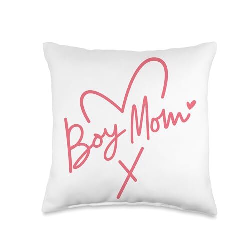 Mothers Day Boy Mom Shirt Mother's Day Womens Throw Pillow-image