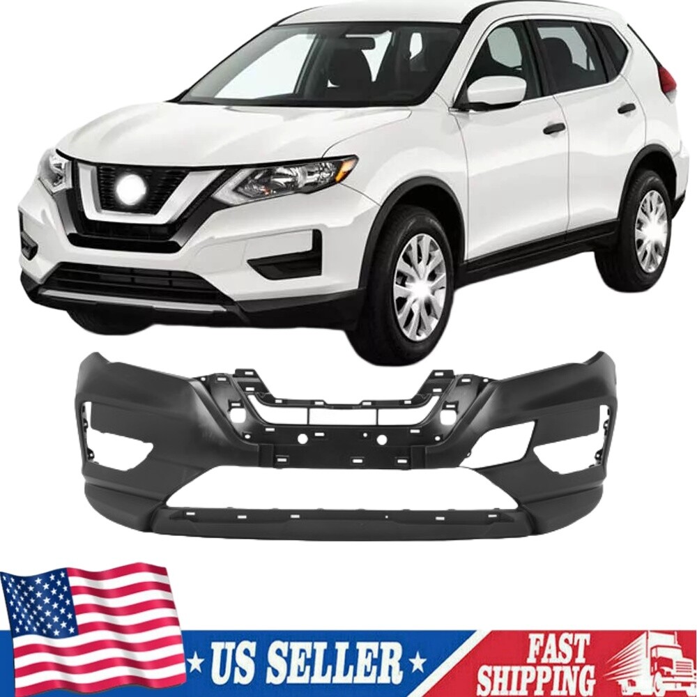 New Blcak Front Bumper Cover Fit for Nissan Rogue 2017-2020
