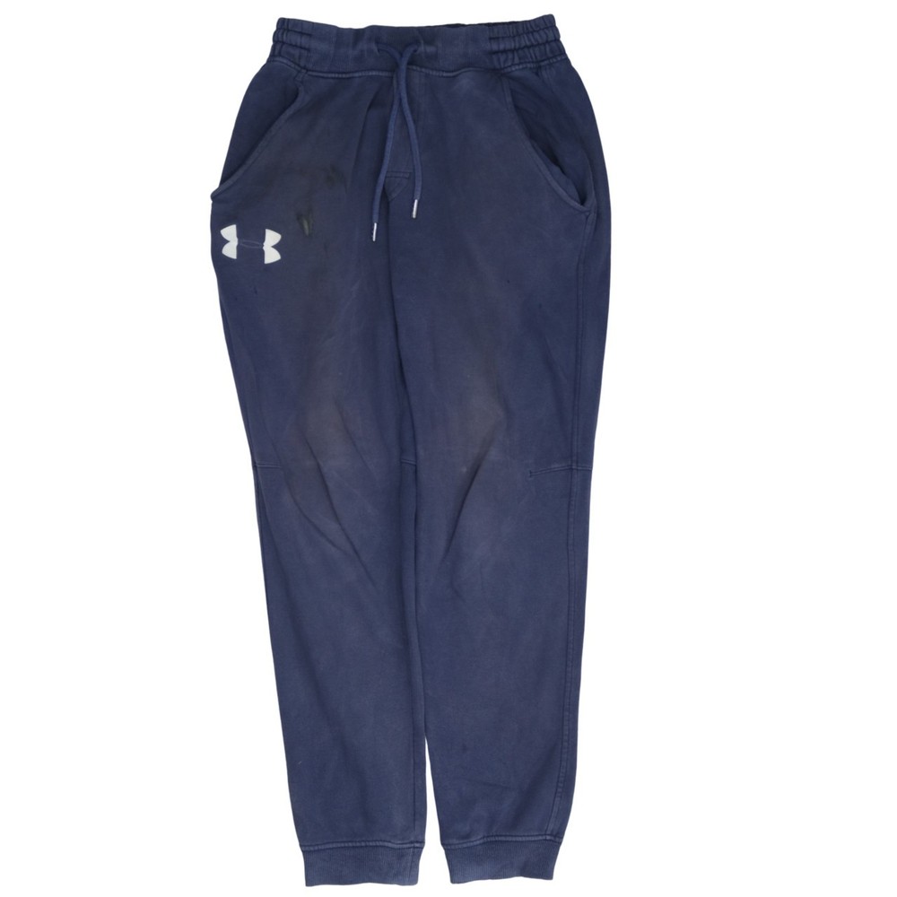 Under Armour Mens Joggers Navy Blue Elastic Waist Fleece Pockets Cuffed Logo M