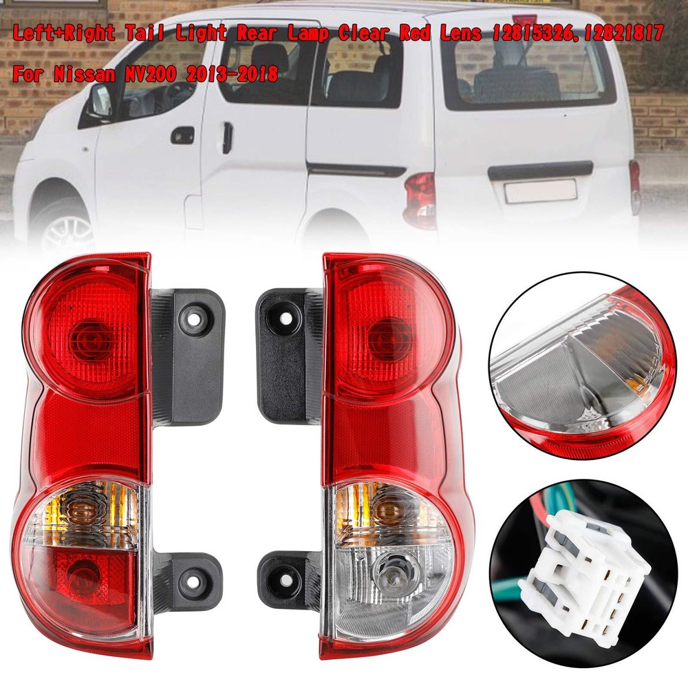 Clear Red Lens Left+Right Tail Light Rear Lamp for 2013-2018 Nissan NV200