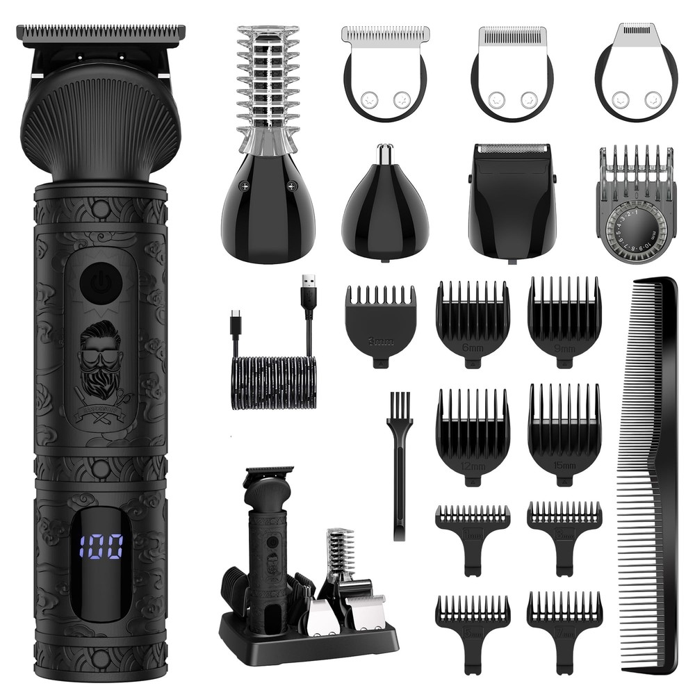 Beard Trimmer for Men Professional Mens Beard Grooming Kit T-Blade Trimmer El...