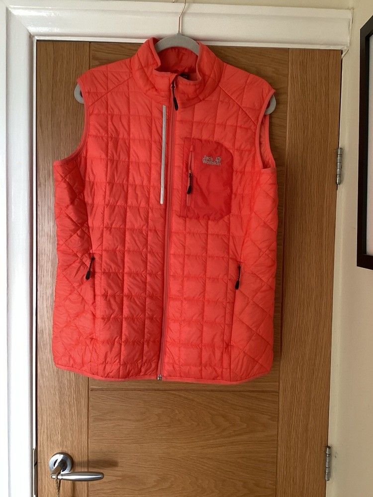 Jack Wolfskin Ladies Microguard  Stormlock Lightweight Cosy Orange Gilet Size 16