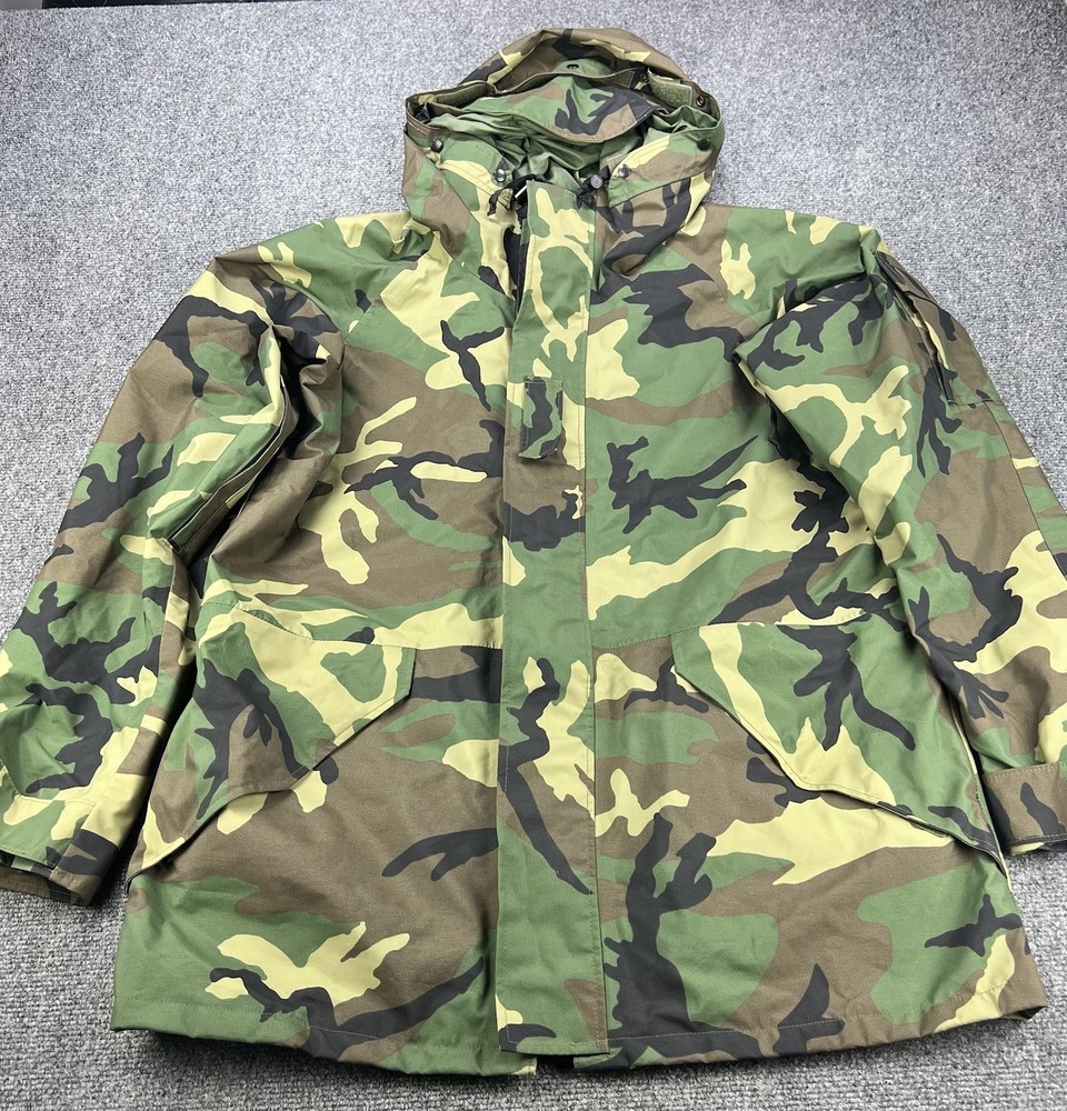 Parka Jacket Large Long Extended Cold Weather Camouflage Military Woodland Gore