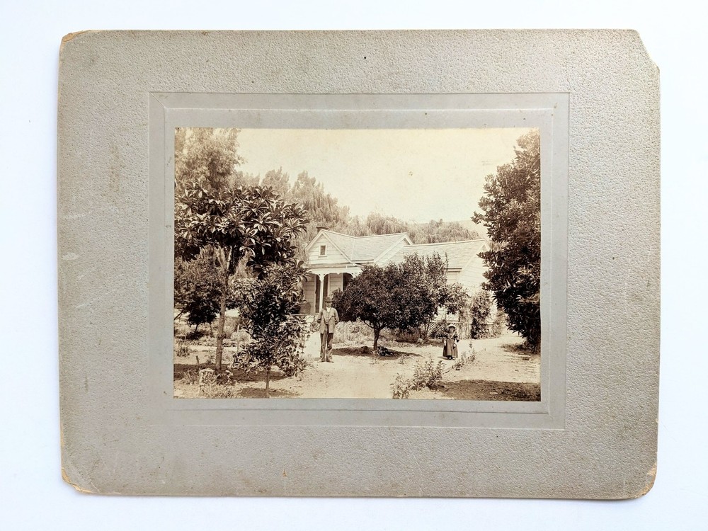 1880 Dos fotografías montadas de colección de Otis Hill y Child en Hayward, CA