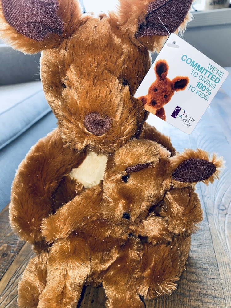 Kohls Cares Mom & Baby Joey Soft Kangaroo Plush Stuffed Animal Toy Friend 12