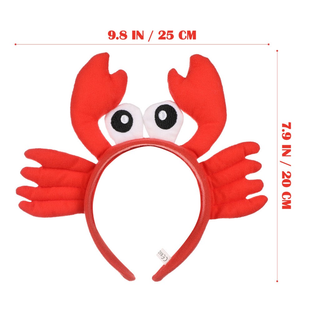 Red Crab Plush Hair Bands Creative Big Eye Crab Headband Adorable Hair Hoops