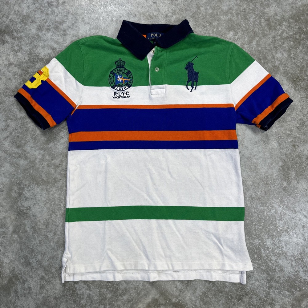 Polo Ralph Lauren Yacht Club Polo Size Youth Large Boys Striped shirt big pony