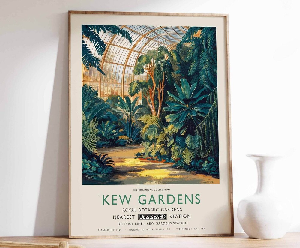 Kew Gardens Print London Print Botanical Decor William Morris Poster Vintage