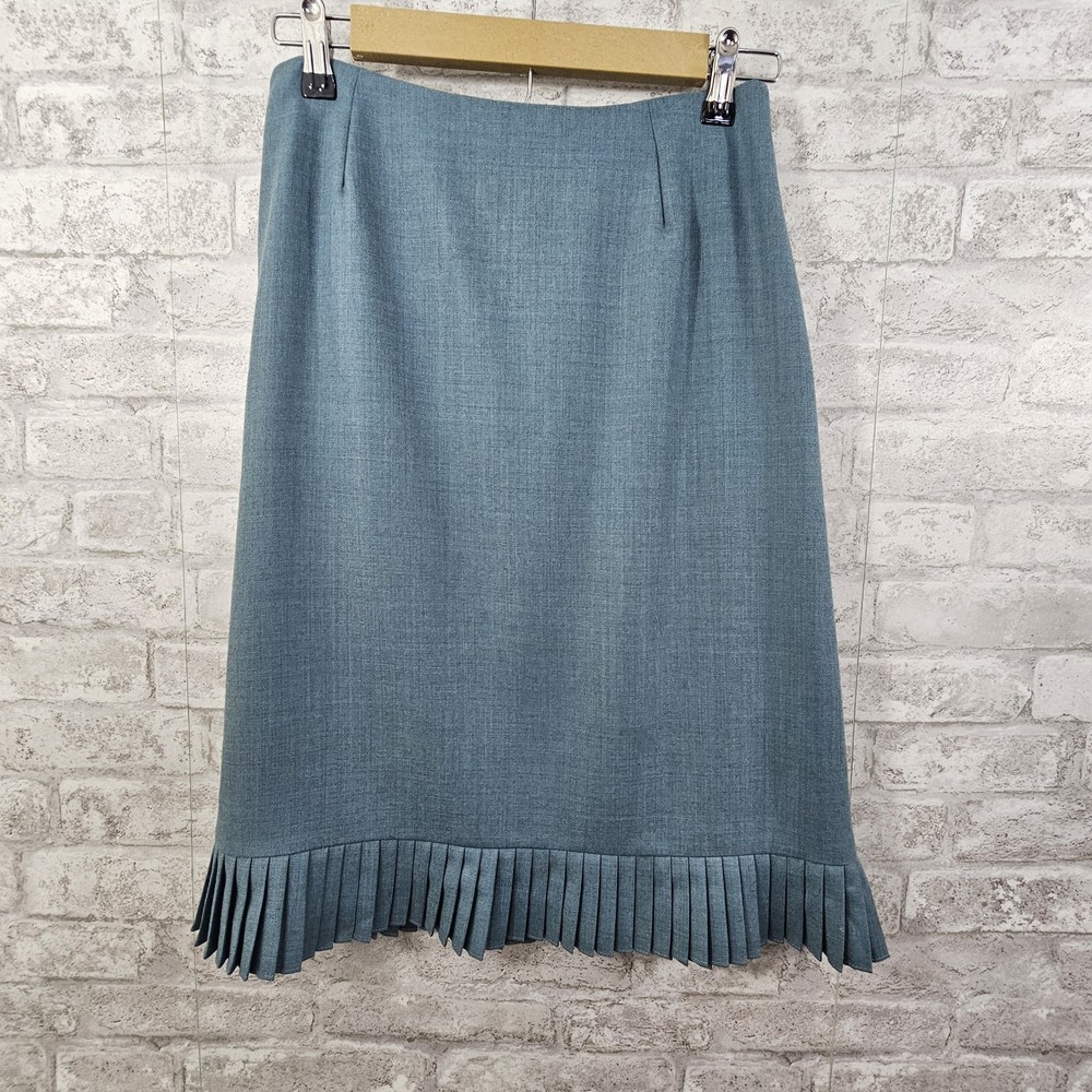 Ann Taylor Wool Blend Skirt Women's Size 4 Blue Lined