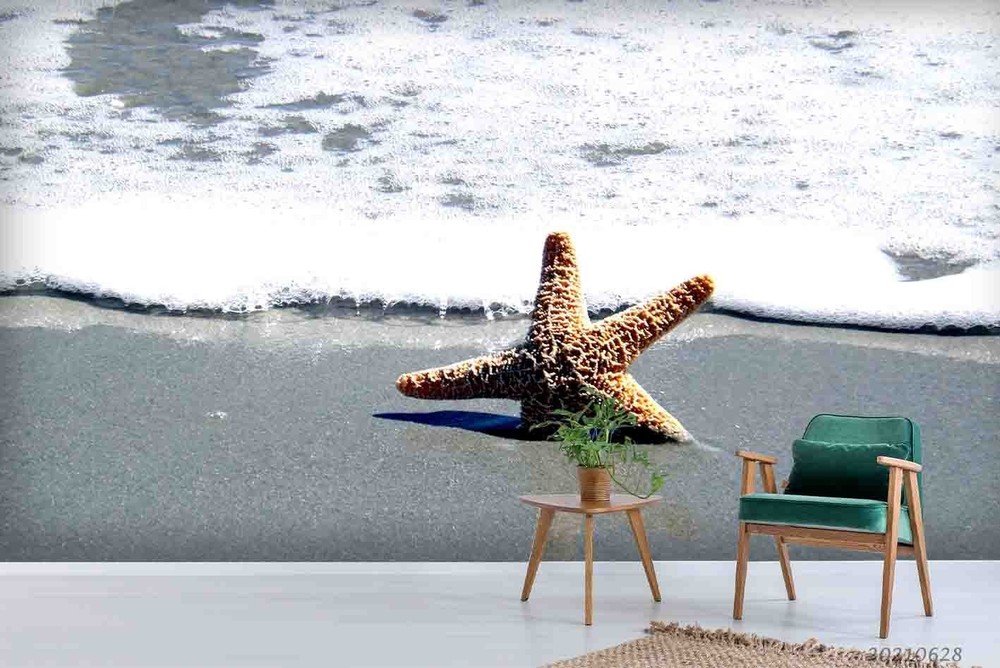 3D Starfish Ocean Close-up Wall Murals Wallpaper Murals Wall Sticker