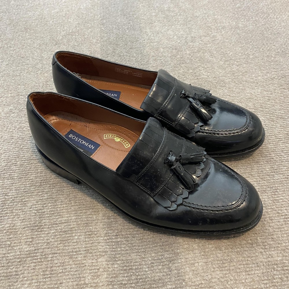 Bostonian Shoes Mens Size 10 M Black Leather Tassel Loafers Classics Dress