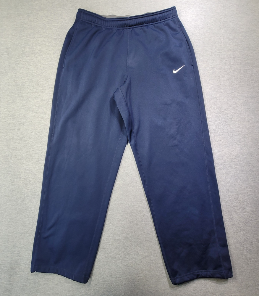 Nike Sweatpants Mens XL Navy Therma Fit Straight Leg Gym Workout Swoosh Logo