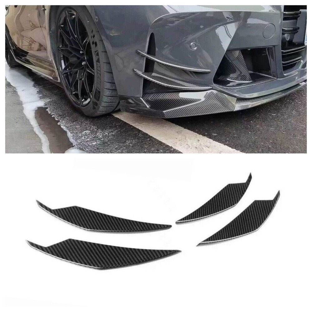 AC Style Dry carbon fiber Bumper Canard Winglet Fins For BMW G80 82 83 M3 M4 21+