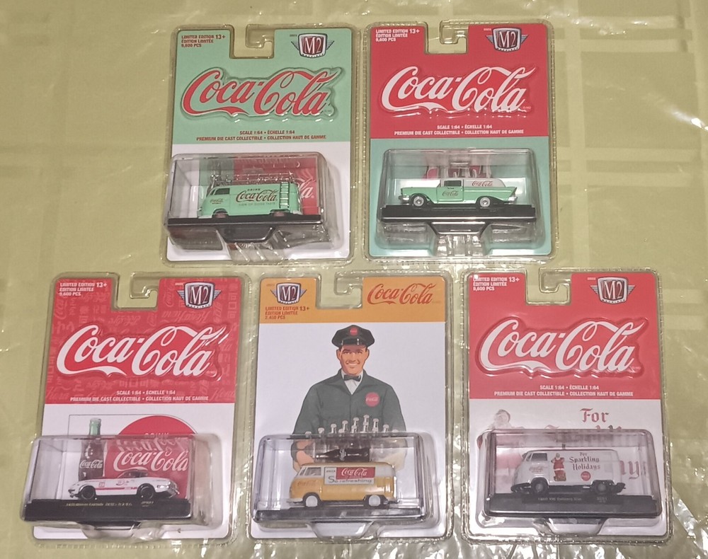 M2 Machines - Coca-Cola Lot of 5 - Chevrolet/Volkswagen/Nissan - Near Mint NM