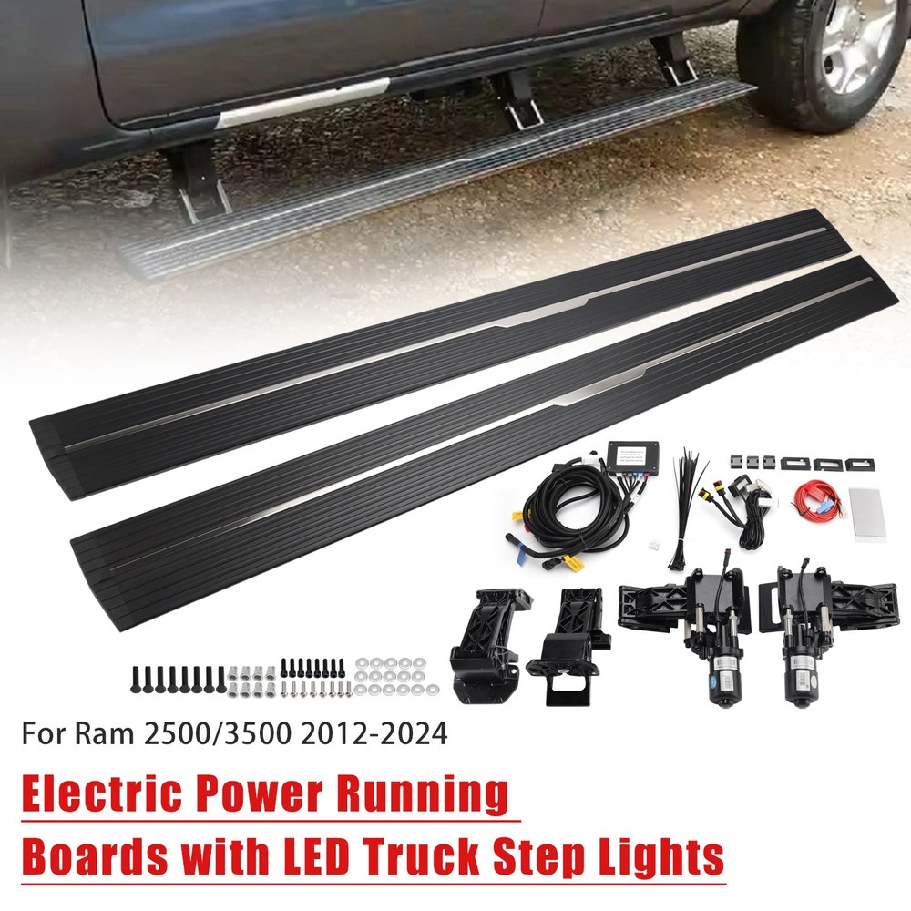 Power Running Boards w/ Truck Step Lights For Ram 2500/3500 (2012-2024) Crew Cab
