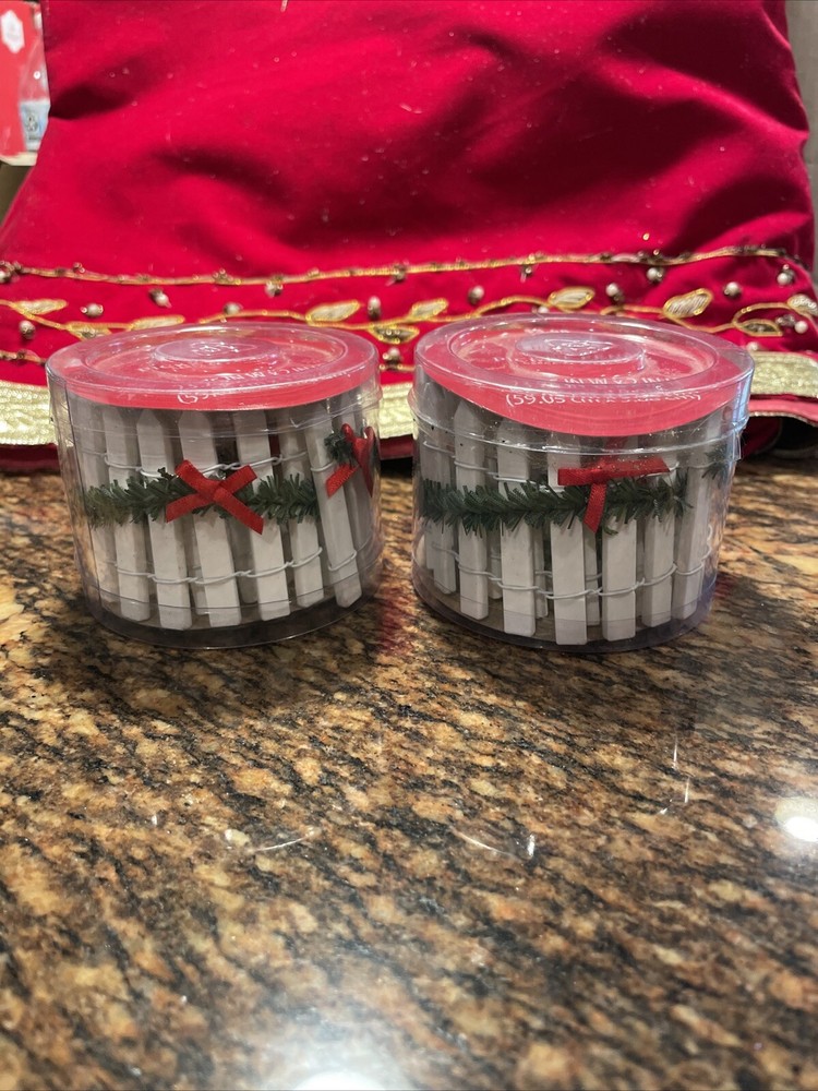 Festive 23-Inch Christmas Village White Picket Fence with Red Bow and Green Garland