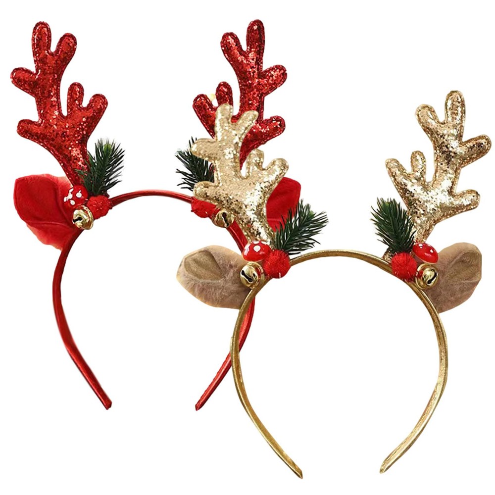 Reindeer Antlers Headband Sequined Antlers Hair Accessories Christmas Headwear
