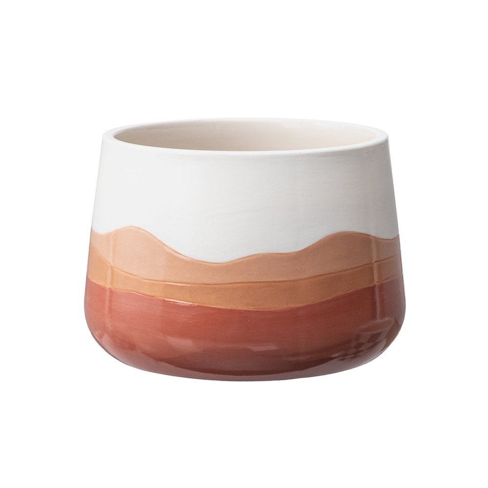 Mainstays 6-inch Red Ombre Ceramic Flower Pot with Gradient Design