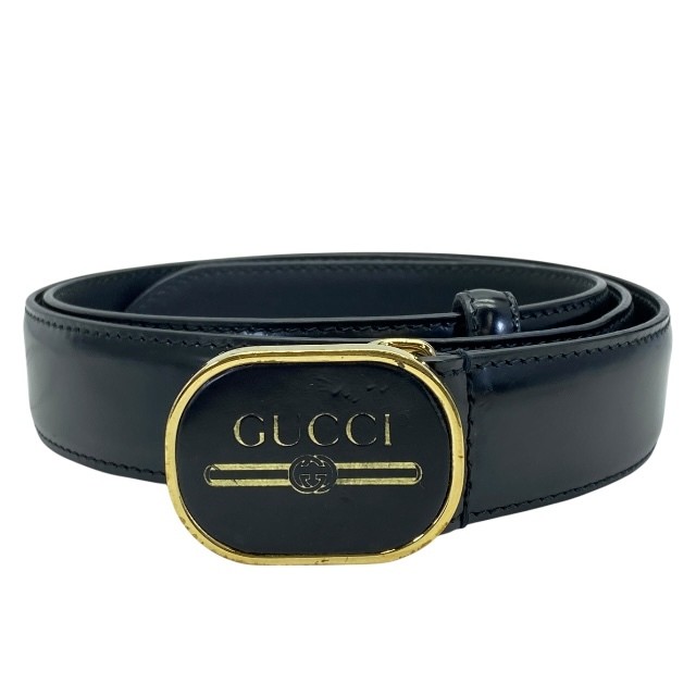 GUCCI Black Leather Belt Size 95/38 for Men