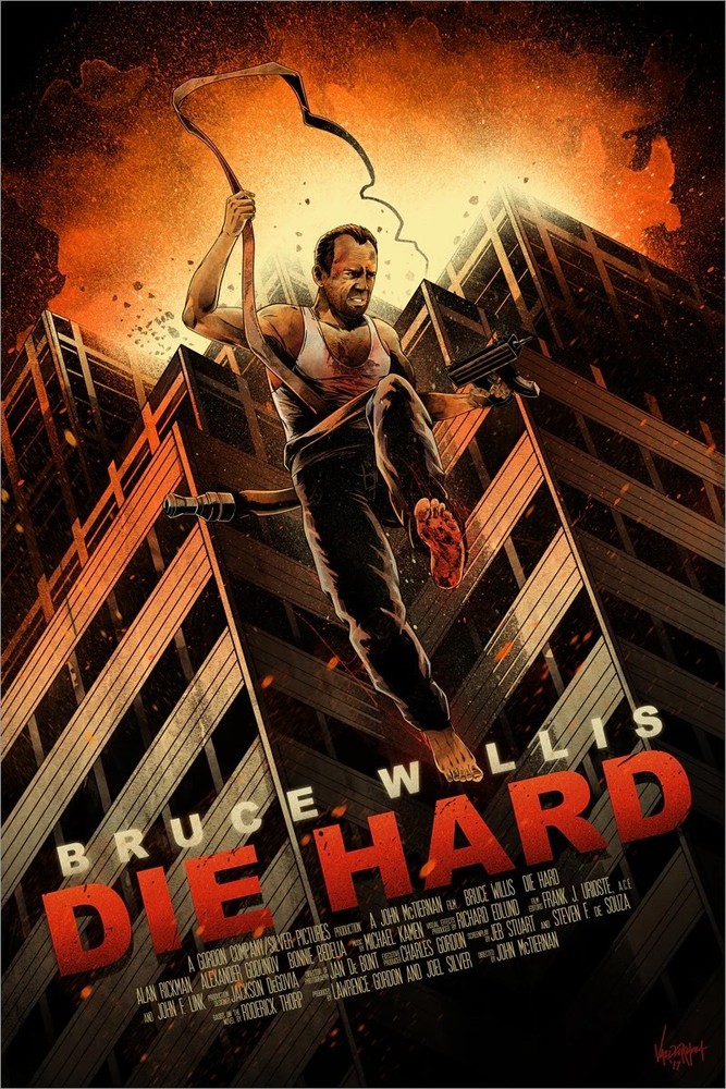 Die Hard by JP Valderrama 15/150 24” x 36” Screen Print Movie Art Poster