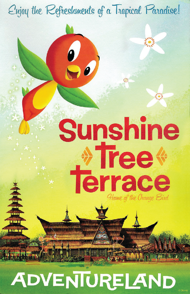 Disney Orange Bird 13x19 Satin Poster Sunshine Tree Terrace Art