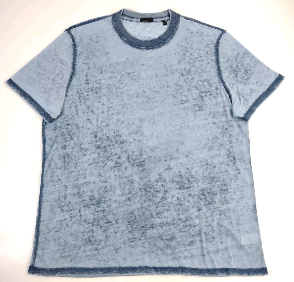 ATM Anthony Thomas Melillo Men Cotton Blend T-Shirt Blue Burnout Size XL