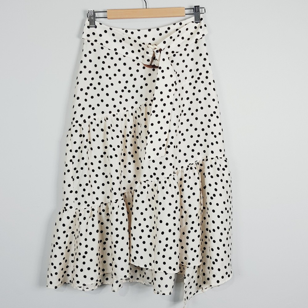 TOPSHOP Petite Size 6 Polka Dot Midi Skirt for Women