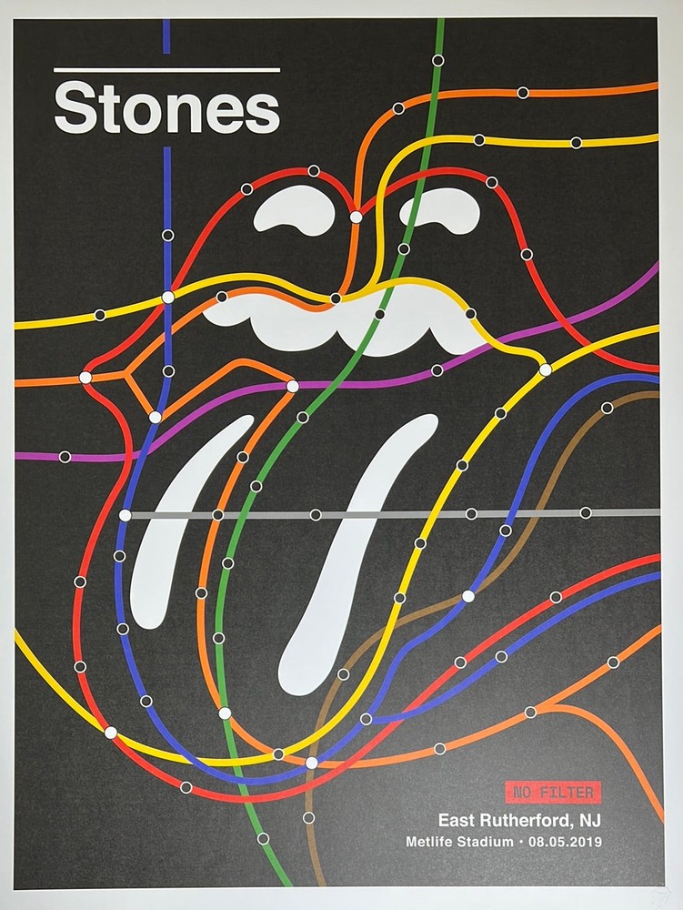 Rolling Stones 2019 No Filter Tour Poster East Rutherford Wall Art