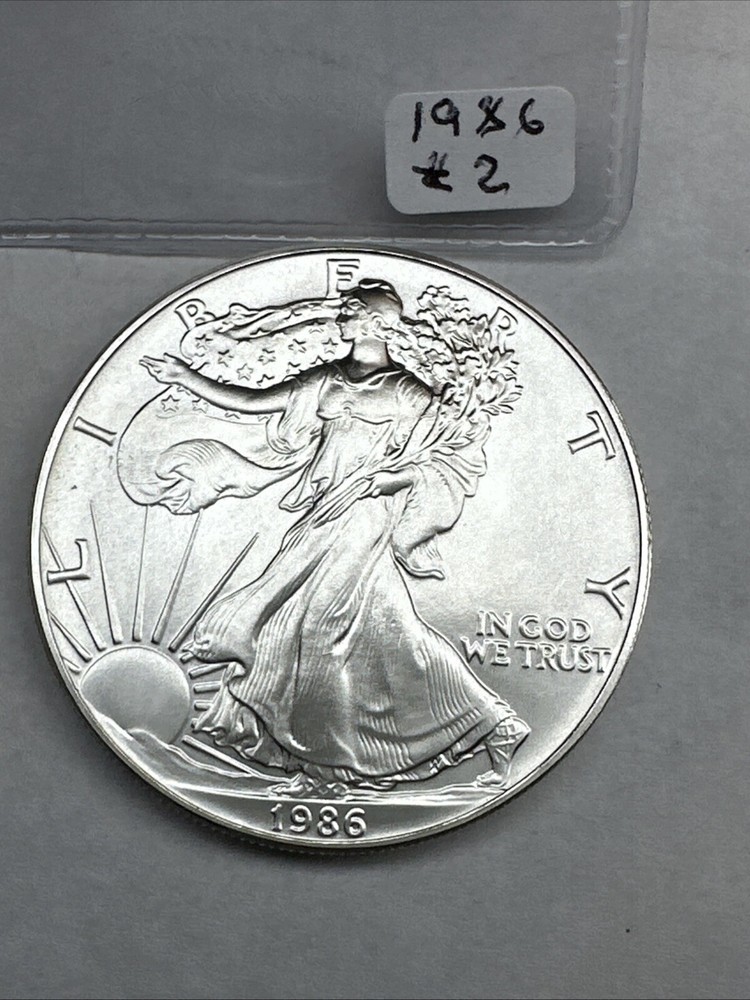 1986 Uncirculated Silver American Eagle 1oz 0.999 Fine Silver 2