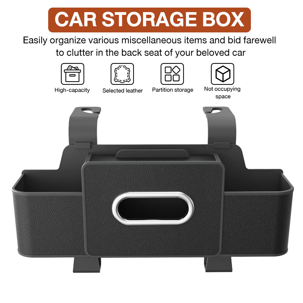 Car Seat Back Storage Box Multifunctional Organizer Tissue Drink Cup Holder
