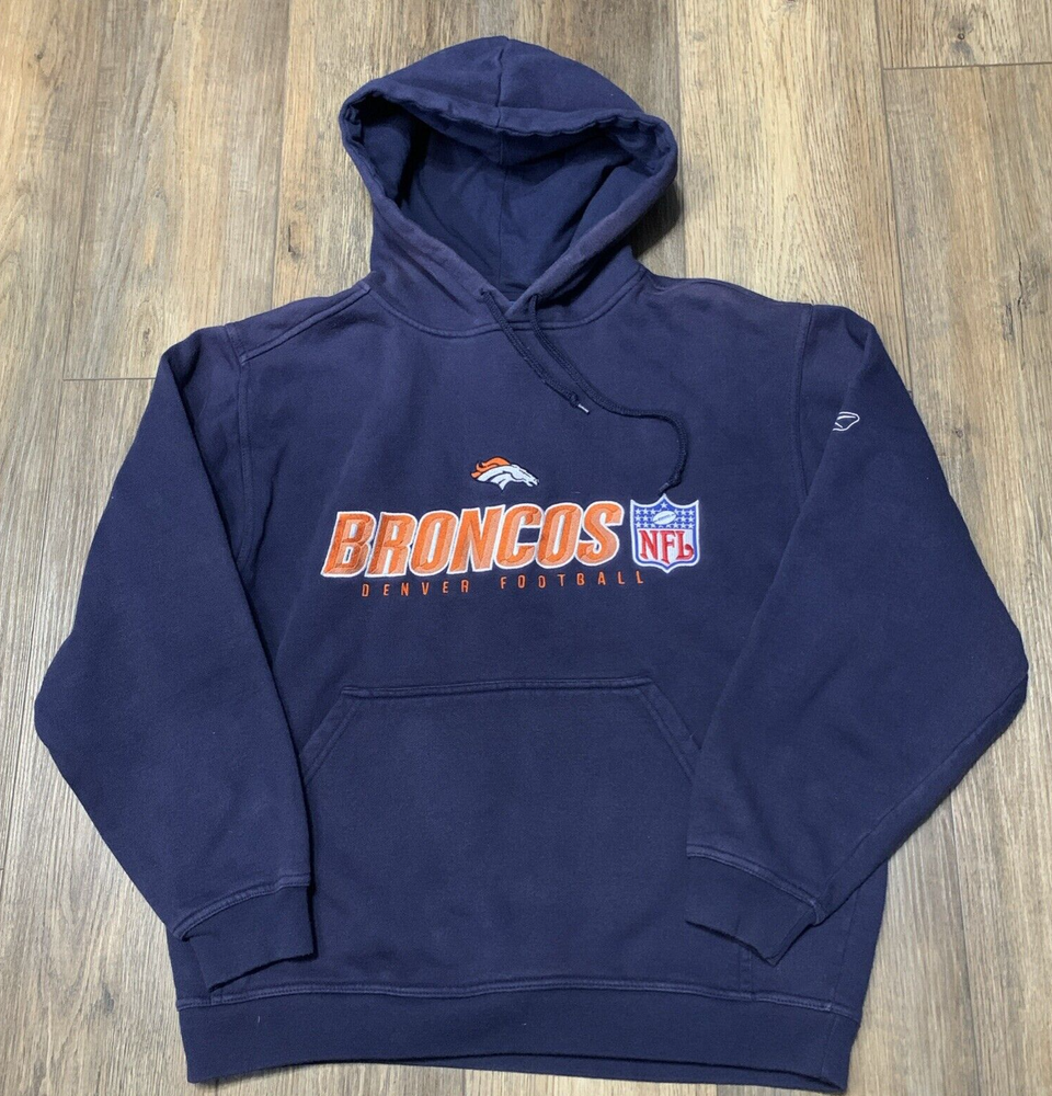 VTG Denver Broncos Reebok NFL Hoodie Navy Men’s M