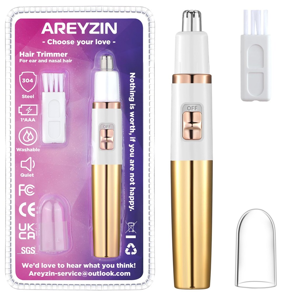 Professional Waterproof Gold Nose & Ear Hair Trimmer for Women and Men