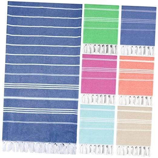 6 Pcs Turkish Beach Towels 35 x 71 Inch Turkish Cotton Travel Multicolor