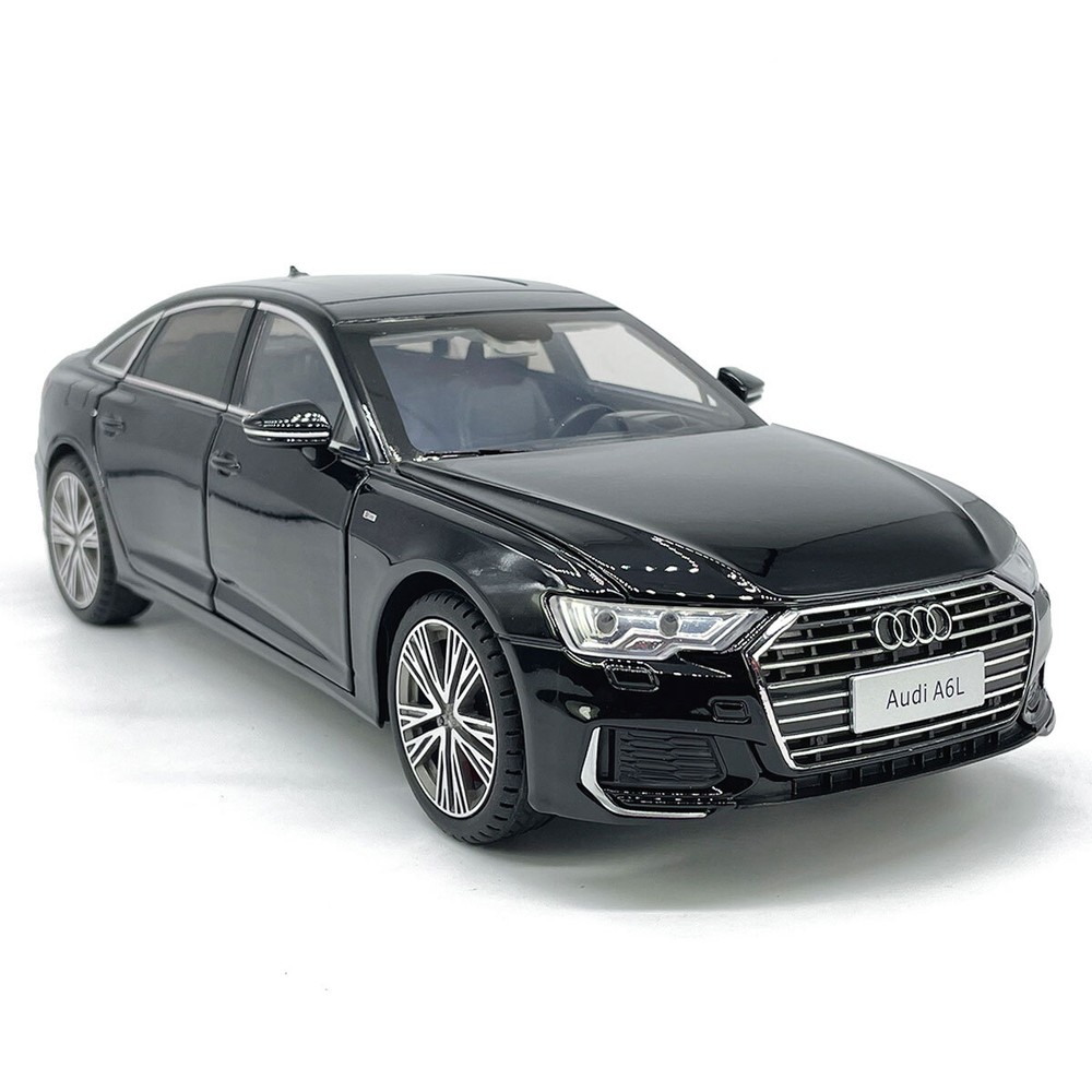 1:18 Audi A6L Model Car Diecast Toy Cars Light Sound Kids Toys Boys Gifts Black