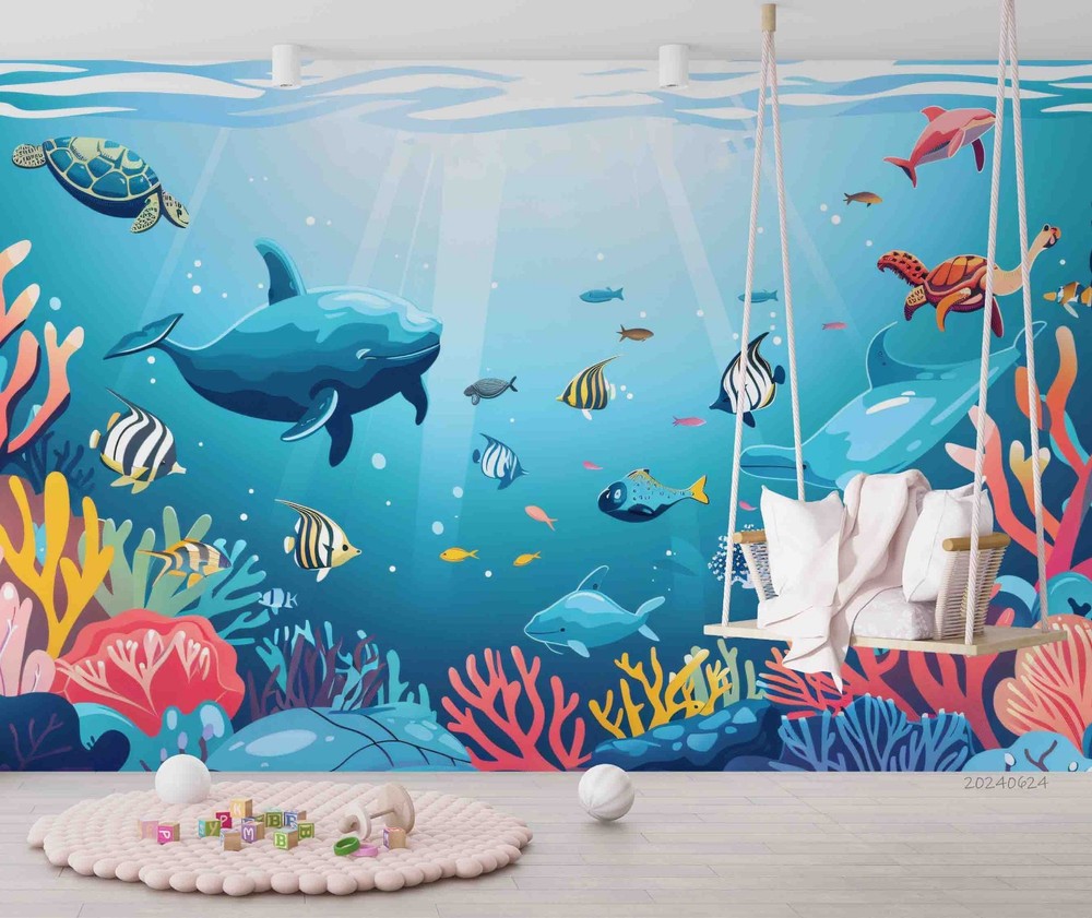 3D Ocean Life Illustration Wall Murals Wallpaper Murals Wall Sticker 8