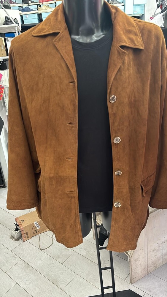 Leather Fashion Jacket Used Women Size 48 Brown LLD235