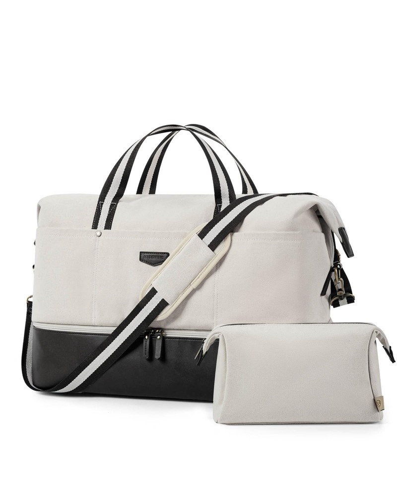 MISSNINE Weekender Bag for Women, Canvas Travel Duffle Bag Large Overnight ba...