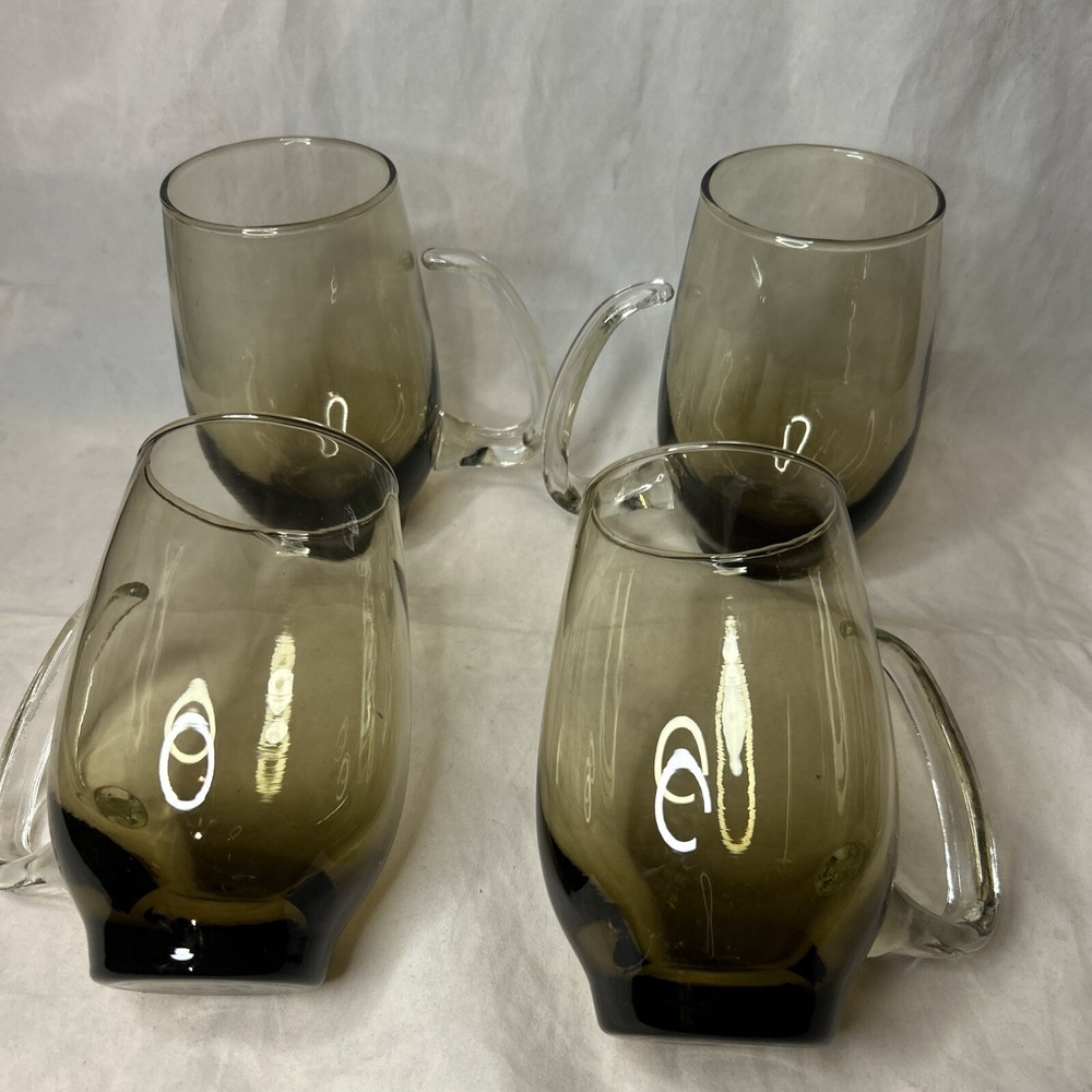 Libbey Tempo Brown Glasses Set Vintage 5 1/4