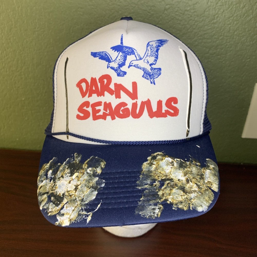 Cobra Caps Darn Seagulls double snapback adjustable mesh back trucker hat