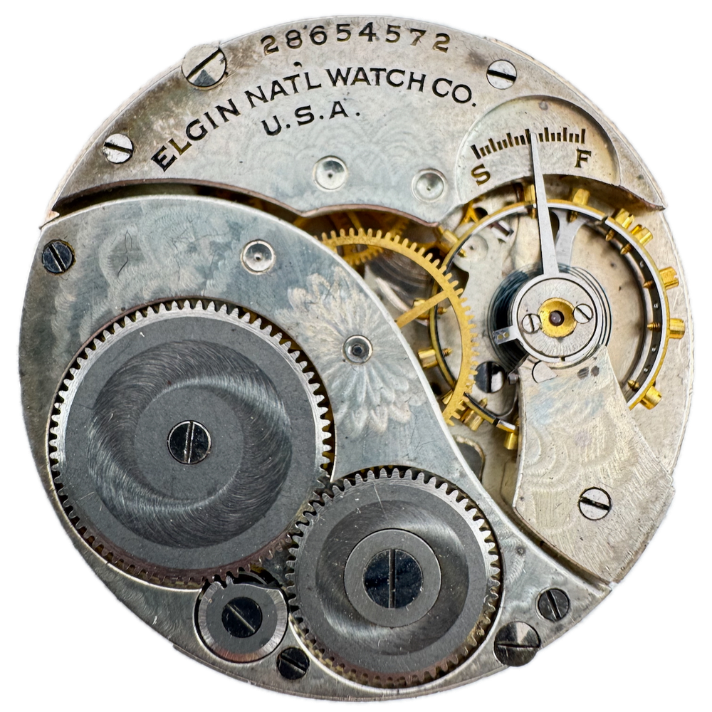 Vintage 1926 Elgin 7 Jewel Mechanical Pocket Watch Movement 303 USA  