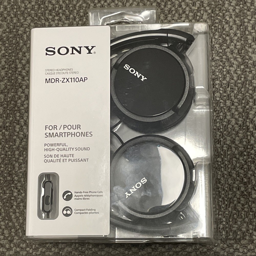 Sony MDR-ZX110AP Extra Bass Headphones with Mic for Smartphones - Black