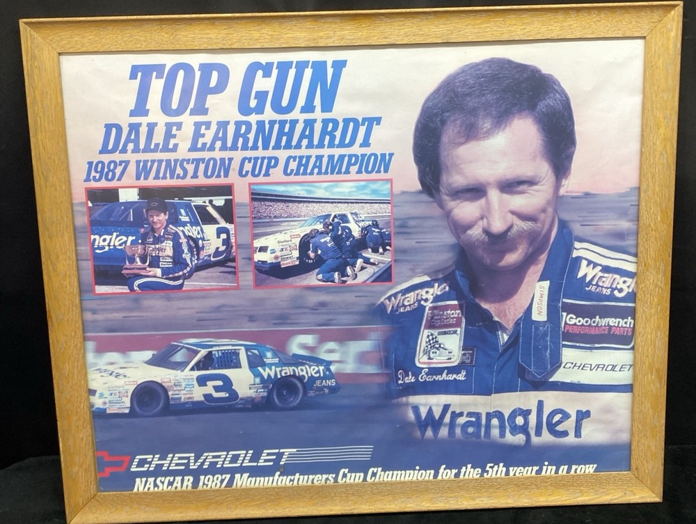 Dale Earnhardt #3  1987 Winston Cup Champion Top Gun Nascar Poster In Frame