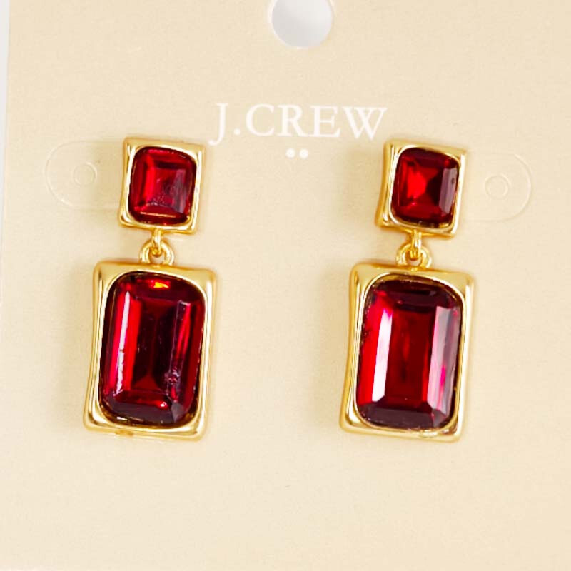 New Jcrew Minimalist Square Drop Earrings Chic Women Party Vacation Jewelry Gift