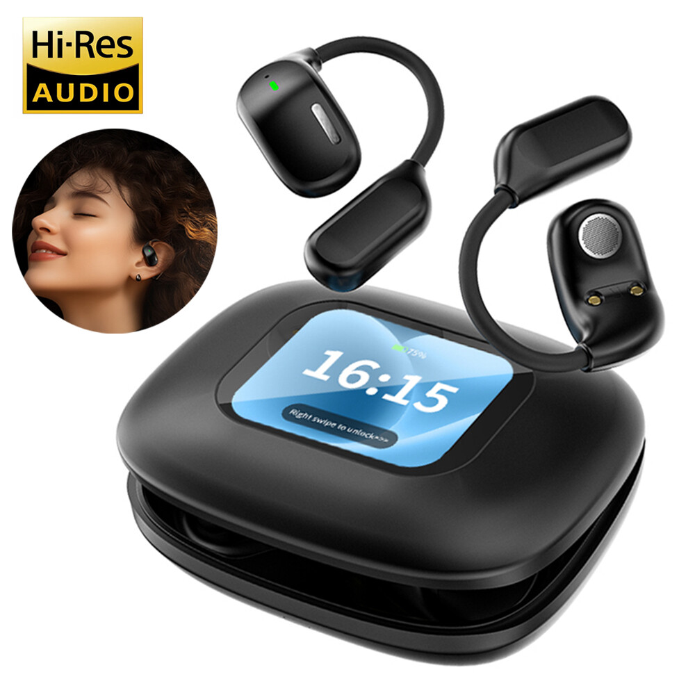 Open-Ear Headphones Bluetooth 5.4 Wireless Earbuds Sport Headset Touch Screen