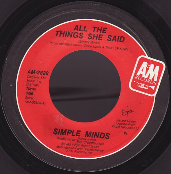Simple Minds - All The Things She Said (7