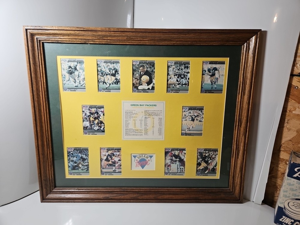Green Bay Packers Dream Team Card Set WALL ART FRAMED Champion Collection