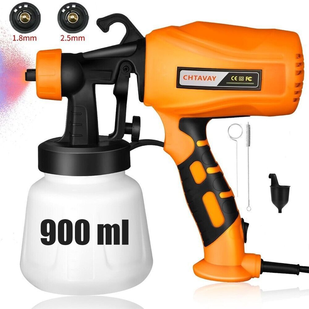 900ML Electric HVLP Airless Paint Spray Gun Handheld High Pressure DIY Tool